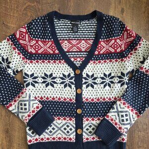 Nordic Style Sweater Cardigan Sweater Cardigan Cuffed Sleeve Wet Seal Vintage